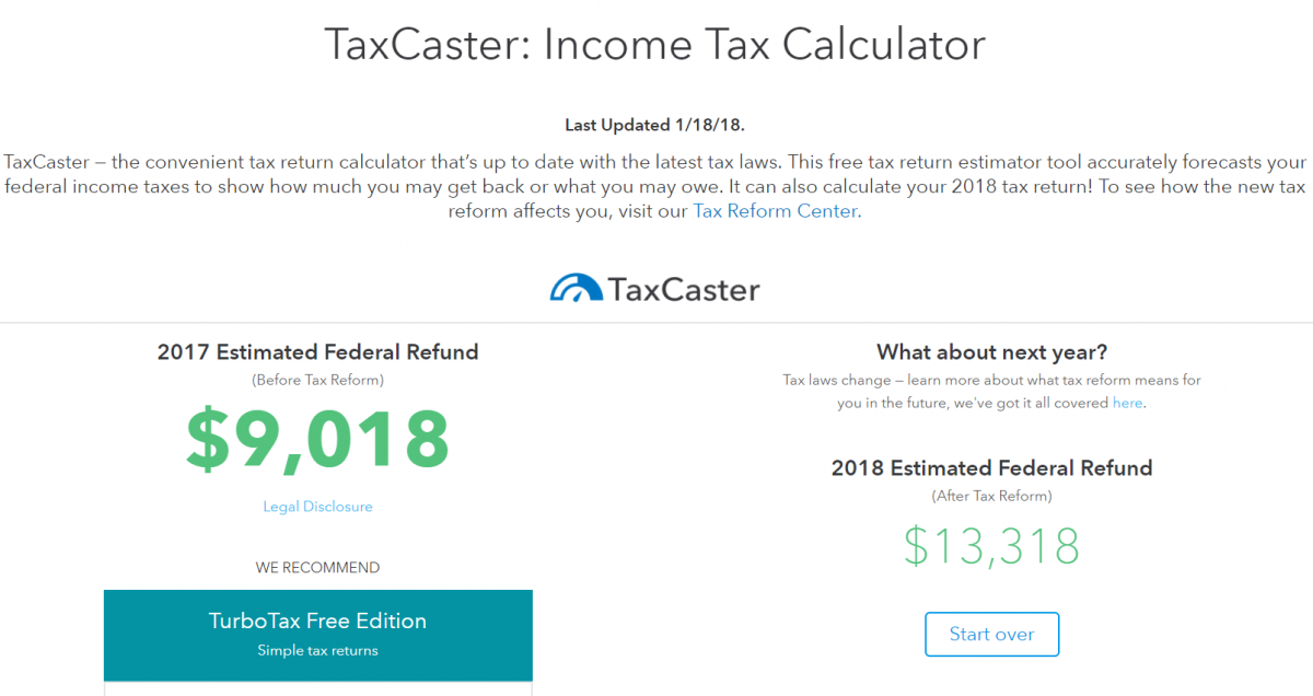 Taxcaster 2018 Available Frugal Professor
