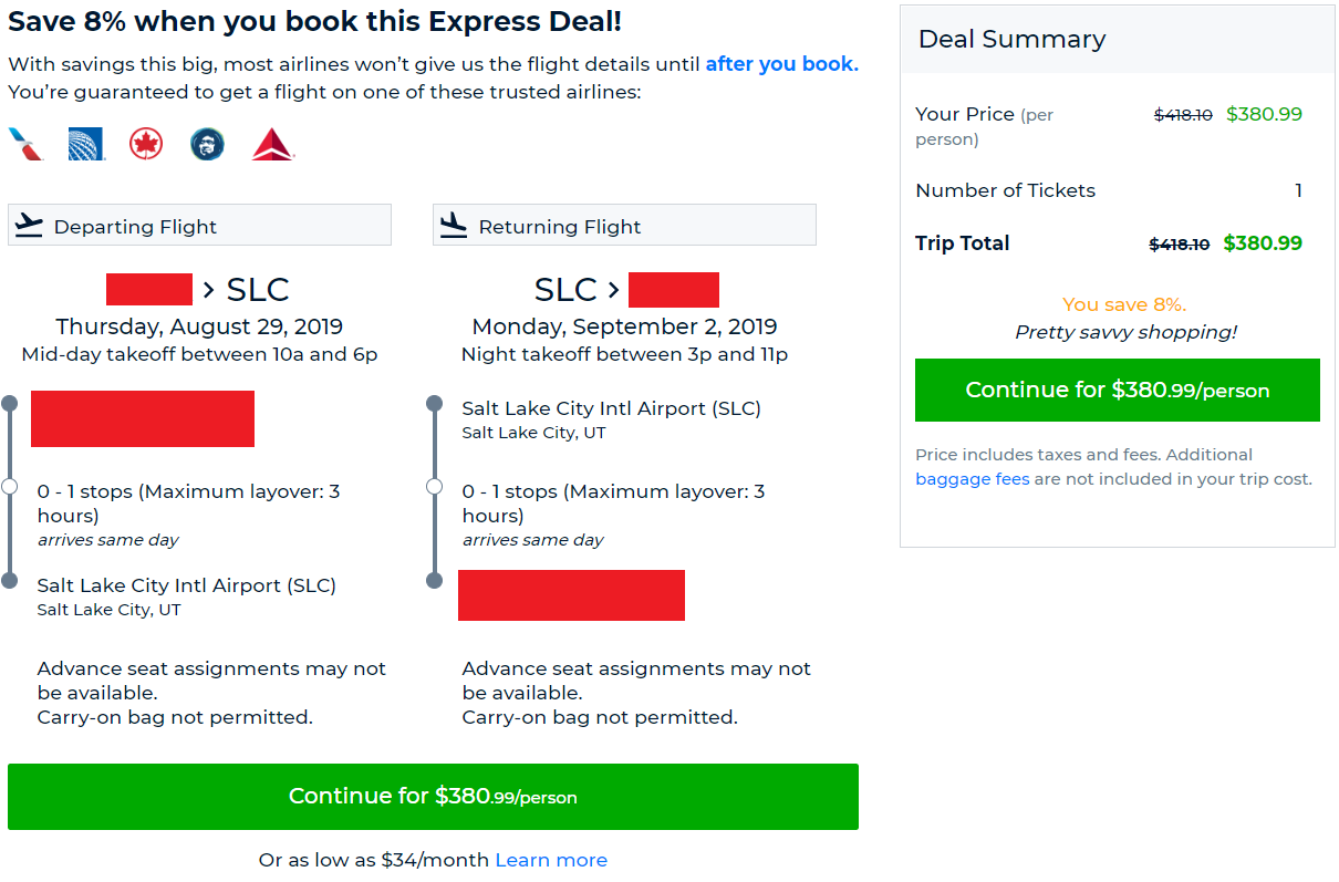 Priceline Express Deal Review (Flights) - Frugal Professor