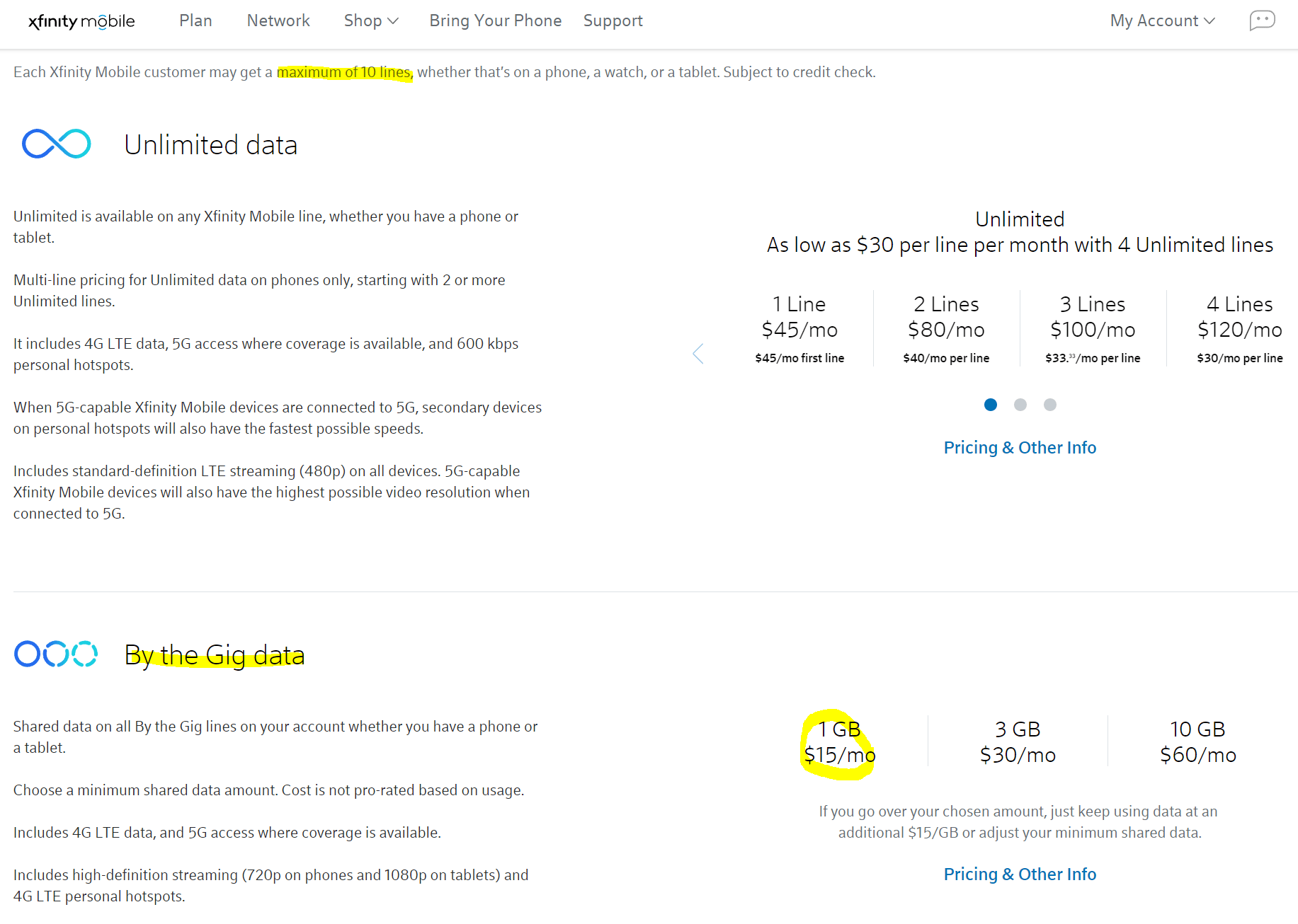 xfinity phone cost